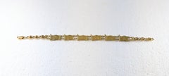 18K Yellow Gold Nautical Flag Bracelet with Fire-Etched Enamel