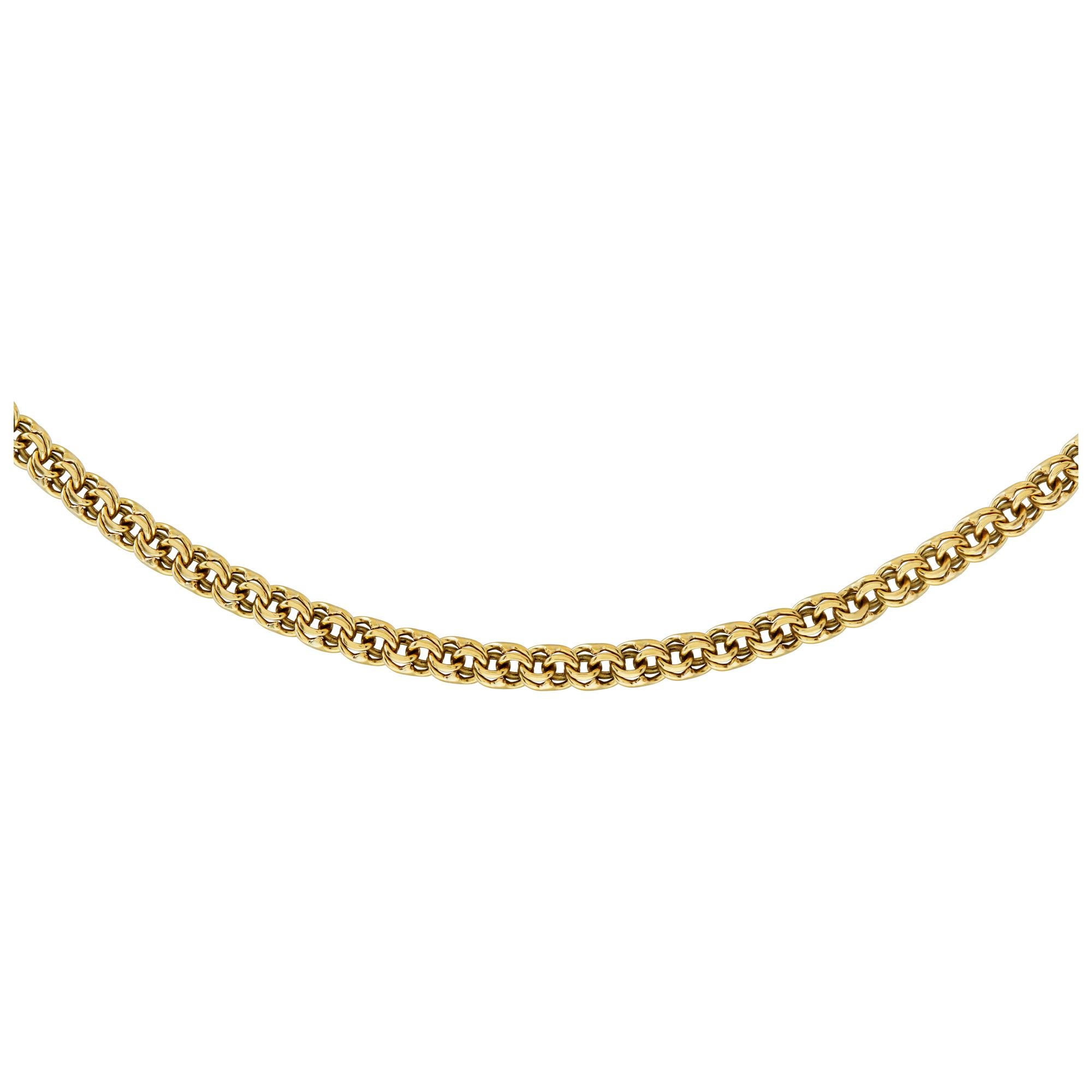 18k yellow gold chain. Length 24 inches. Width 2.5mm
