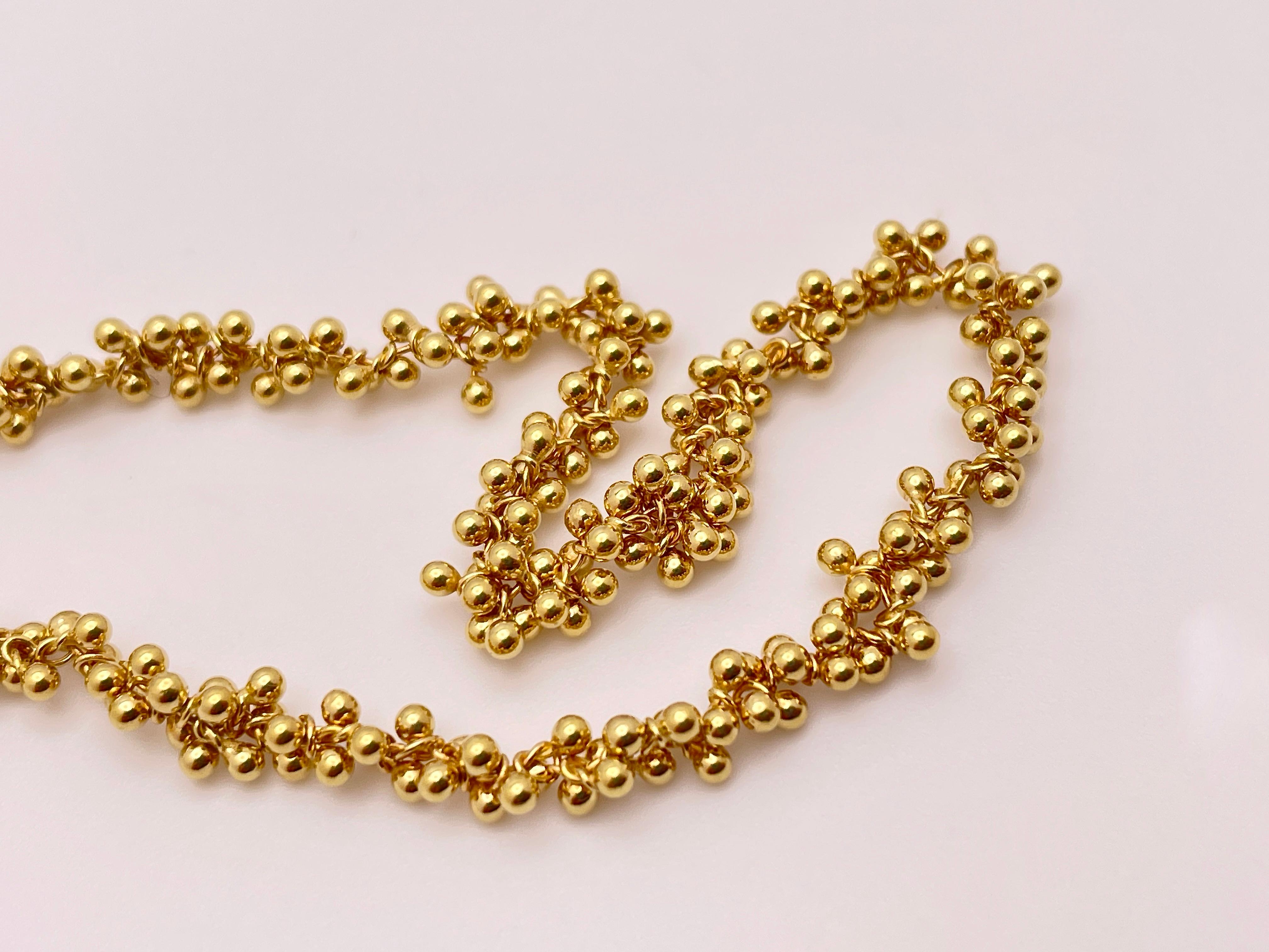 18K Yellow Gold Grapevine Necklace Choker For Sale 1