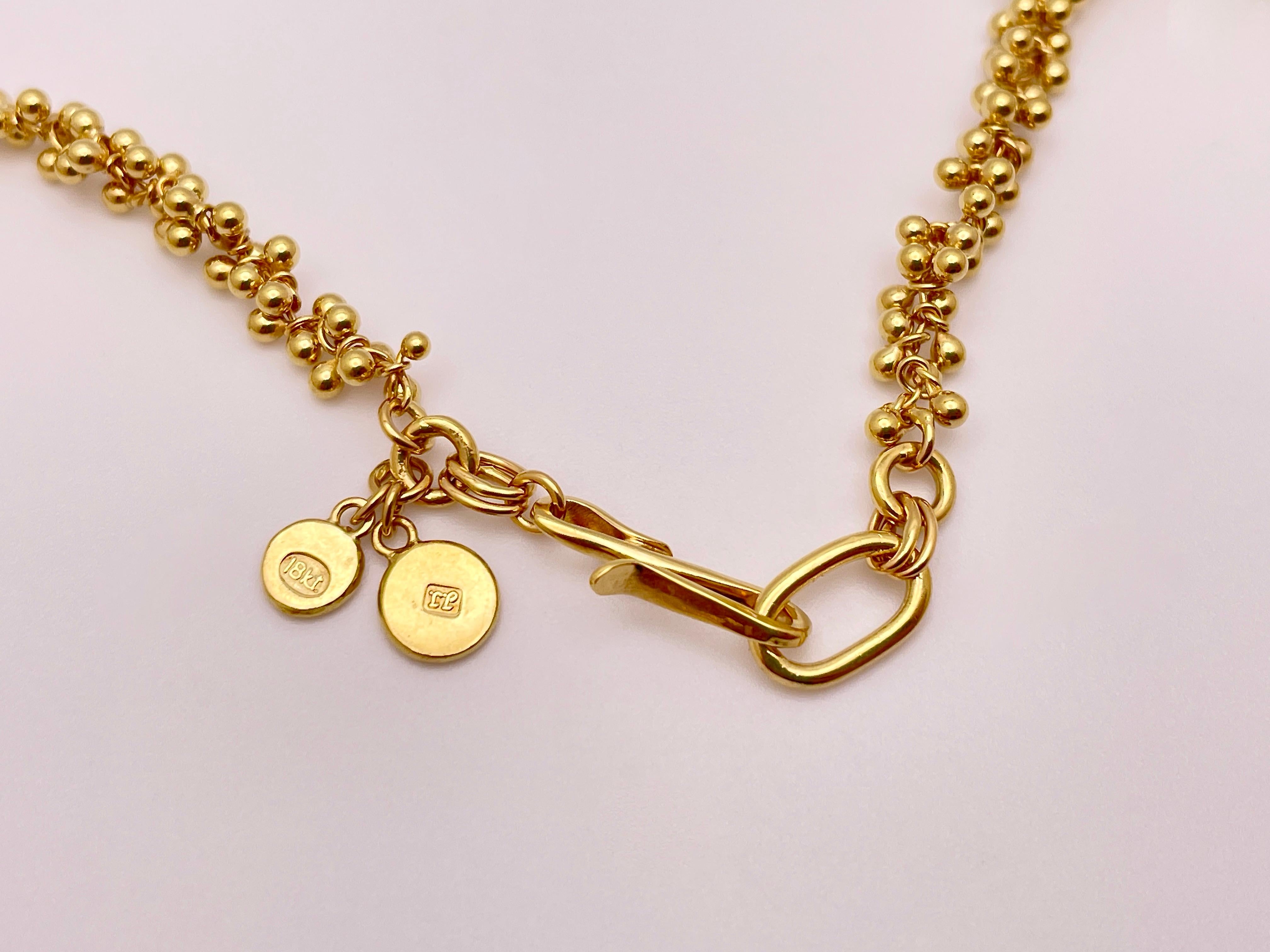 18K Yellow Gold Grapevine Necklace Choker For Sale 2
