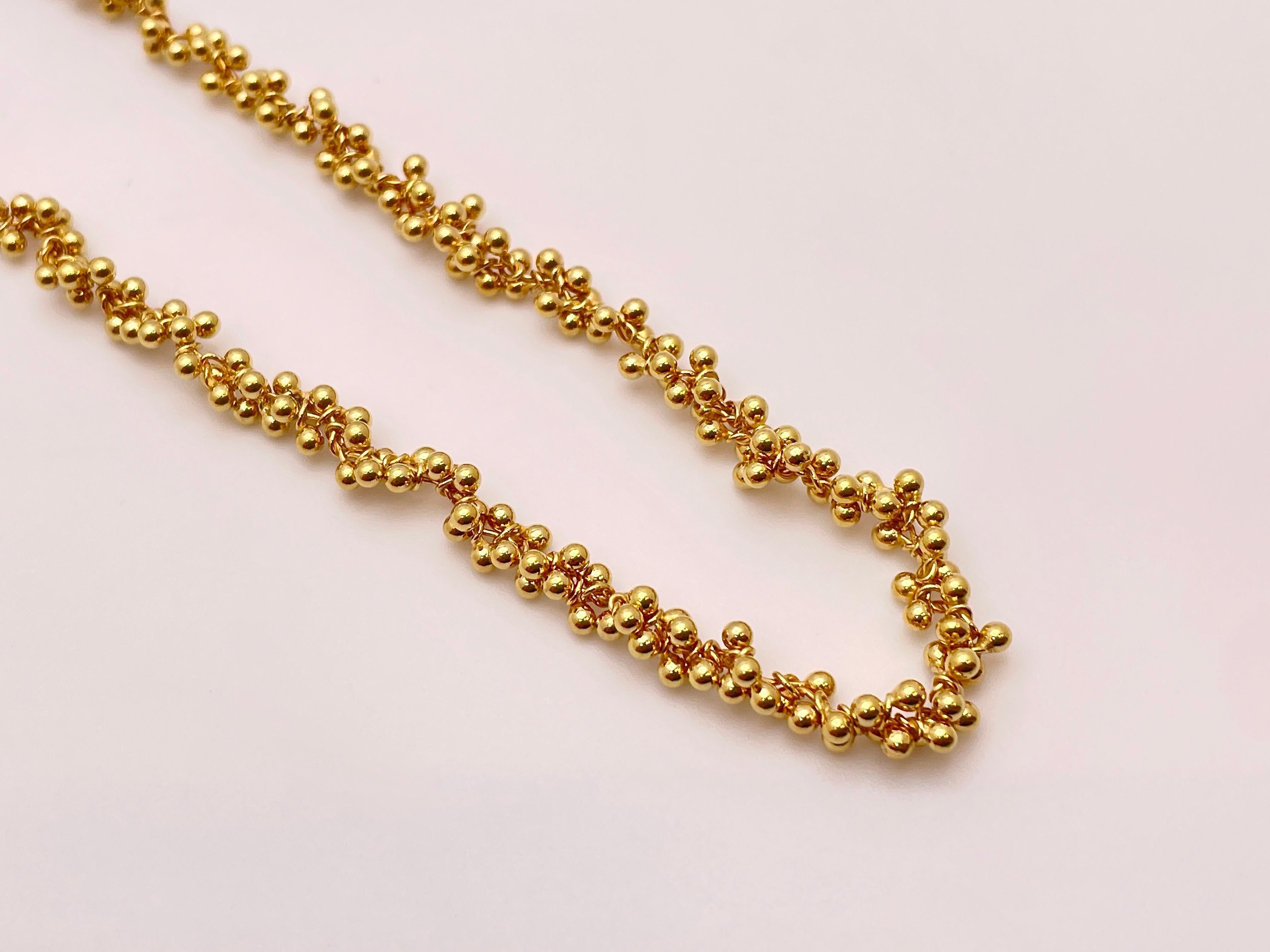 18K Yellow Gold Grapevine Necklace Choker For Sale 3