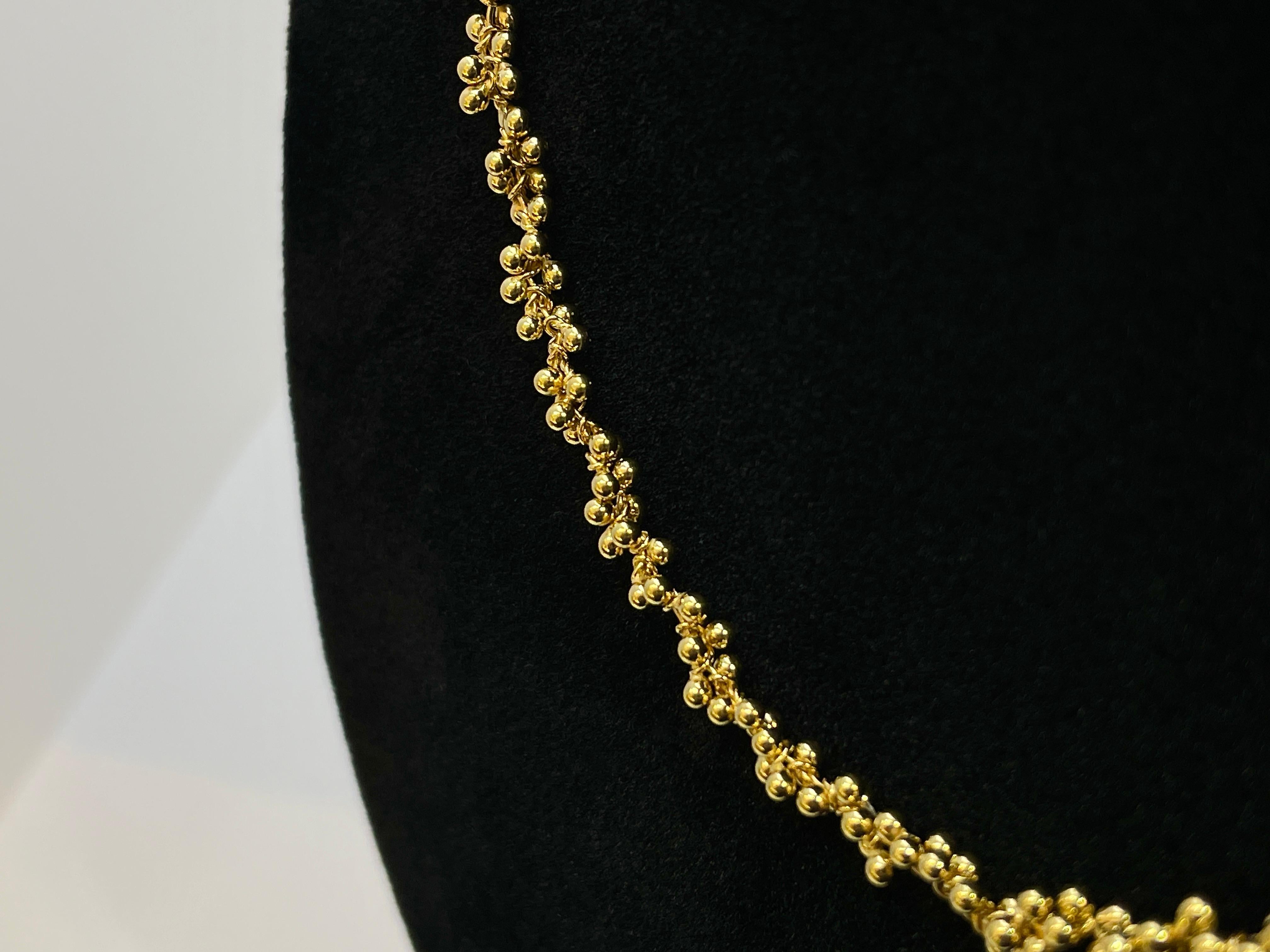 18K Yellow Gold Grapevine Necklace Choker For Sale 4