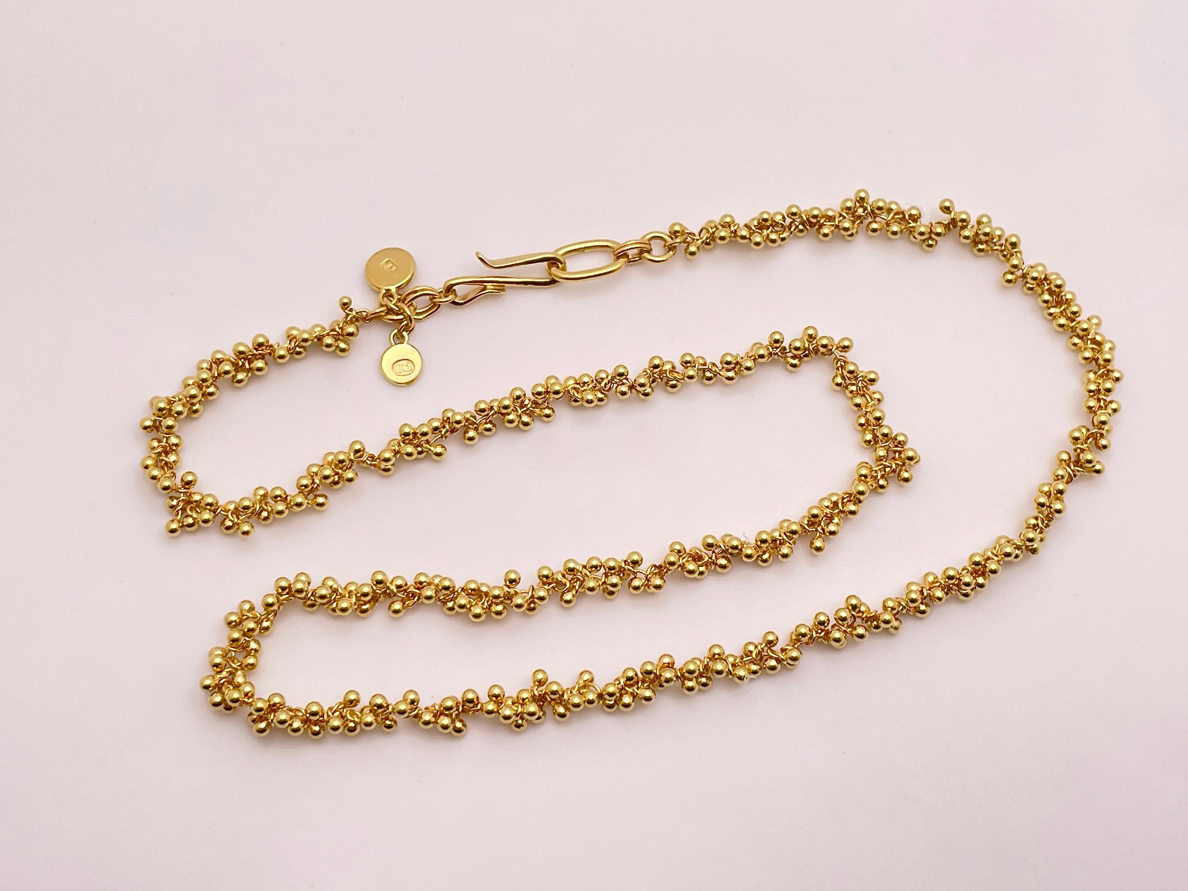 18K Yellow Gold Grapevine Necklace Choker For Sale 5