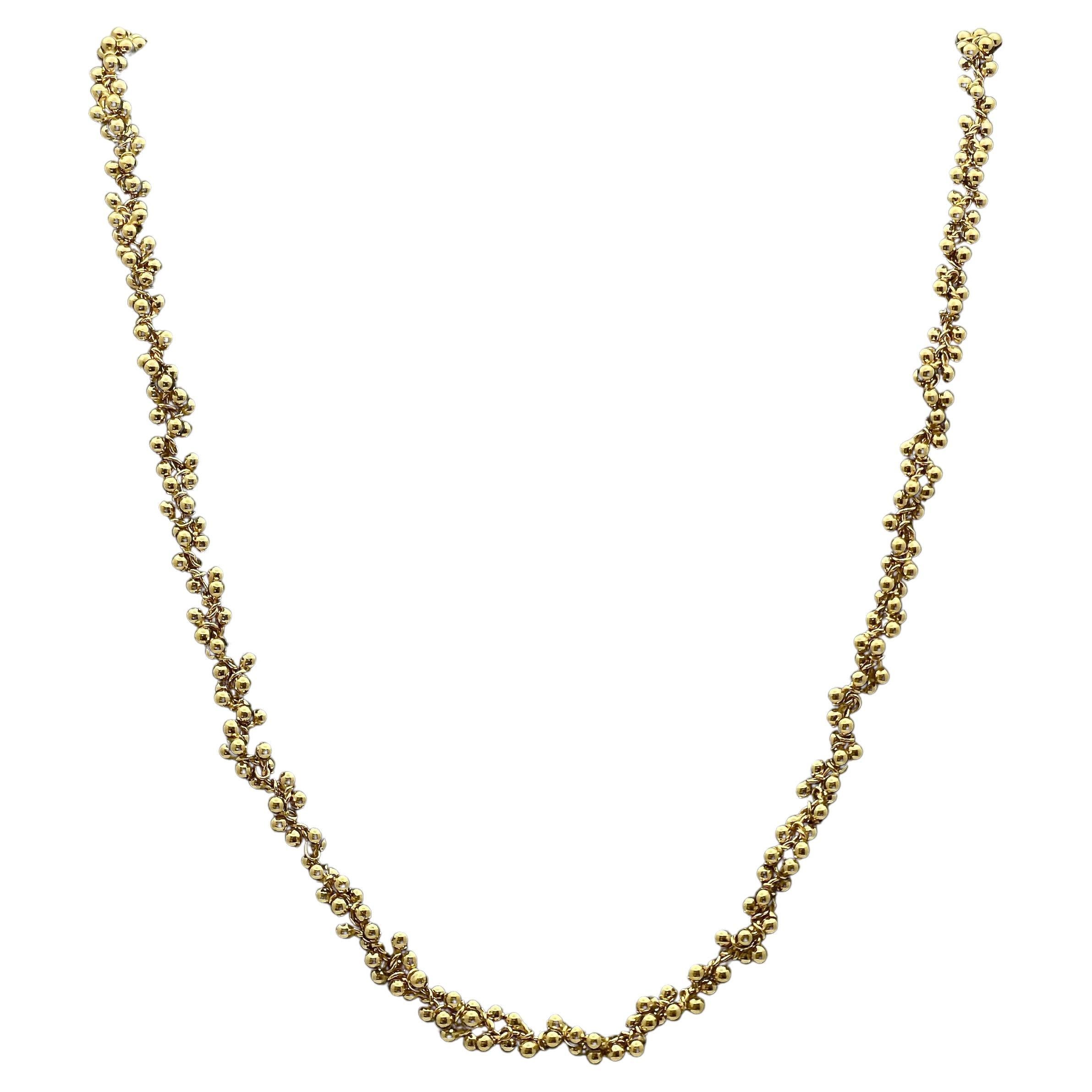 18K Yellow Gold Grapevine Necklace Choker For Sale