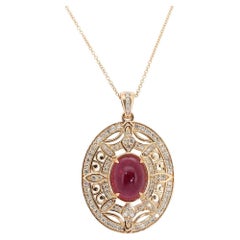 18K Yellow Gold Necklace w/ 11.95 ct Tourmaline and Natural Diamonds IGI Cert