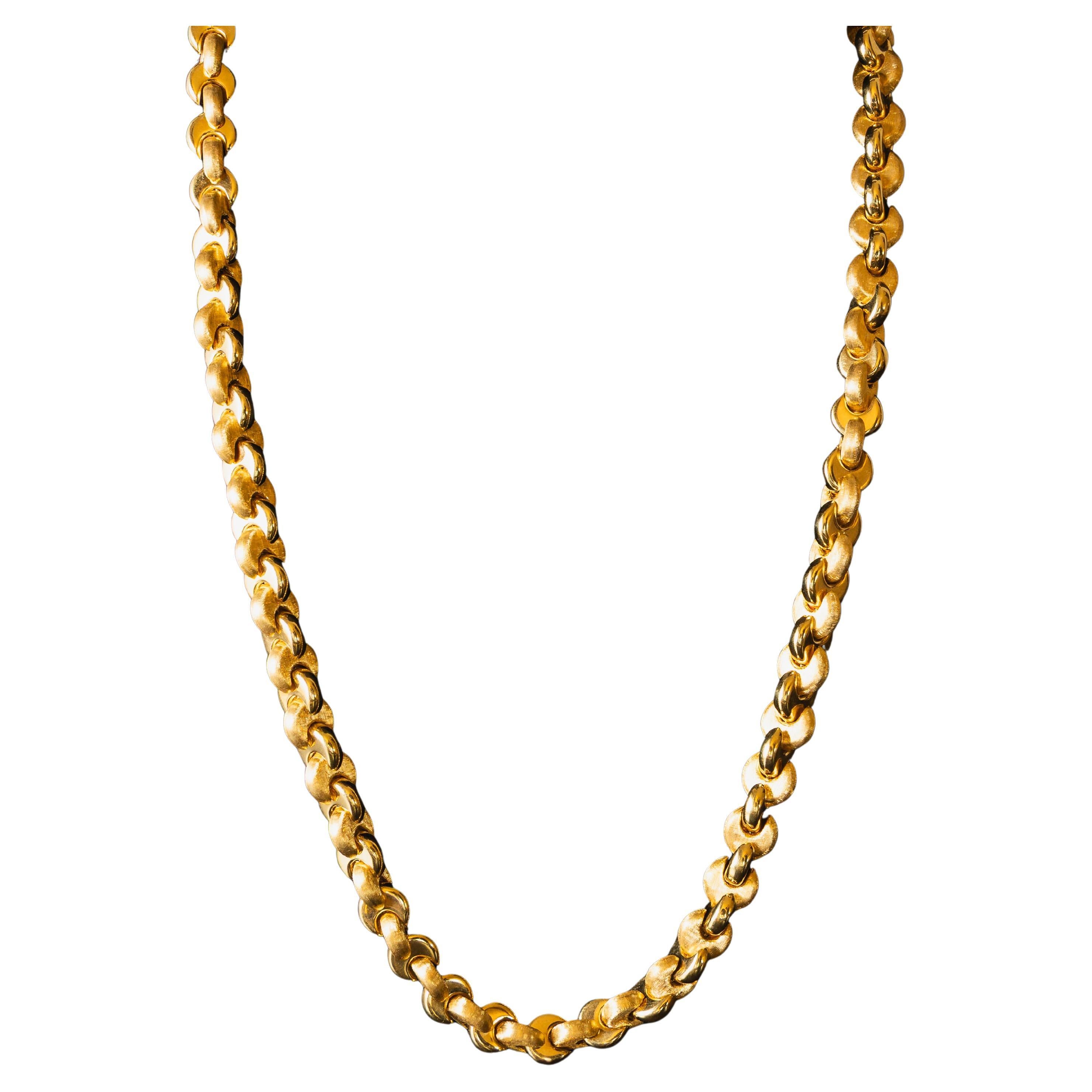 18k Yellow Gold Necklace With Interlocking Links