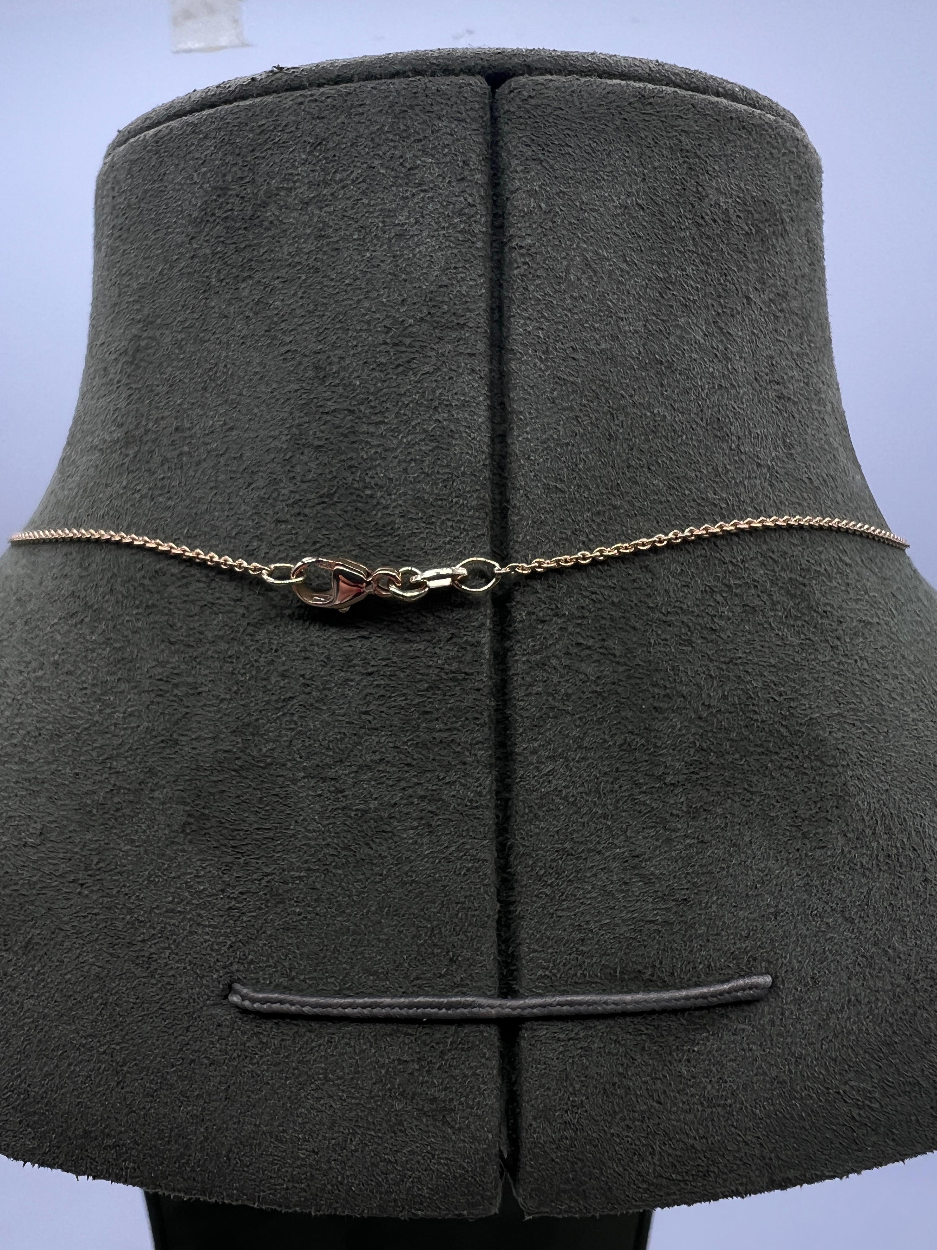 Contemporary 18K Yellow Gold Necklace with Mandarin Citrine and Diamond For Sale