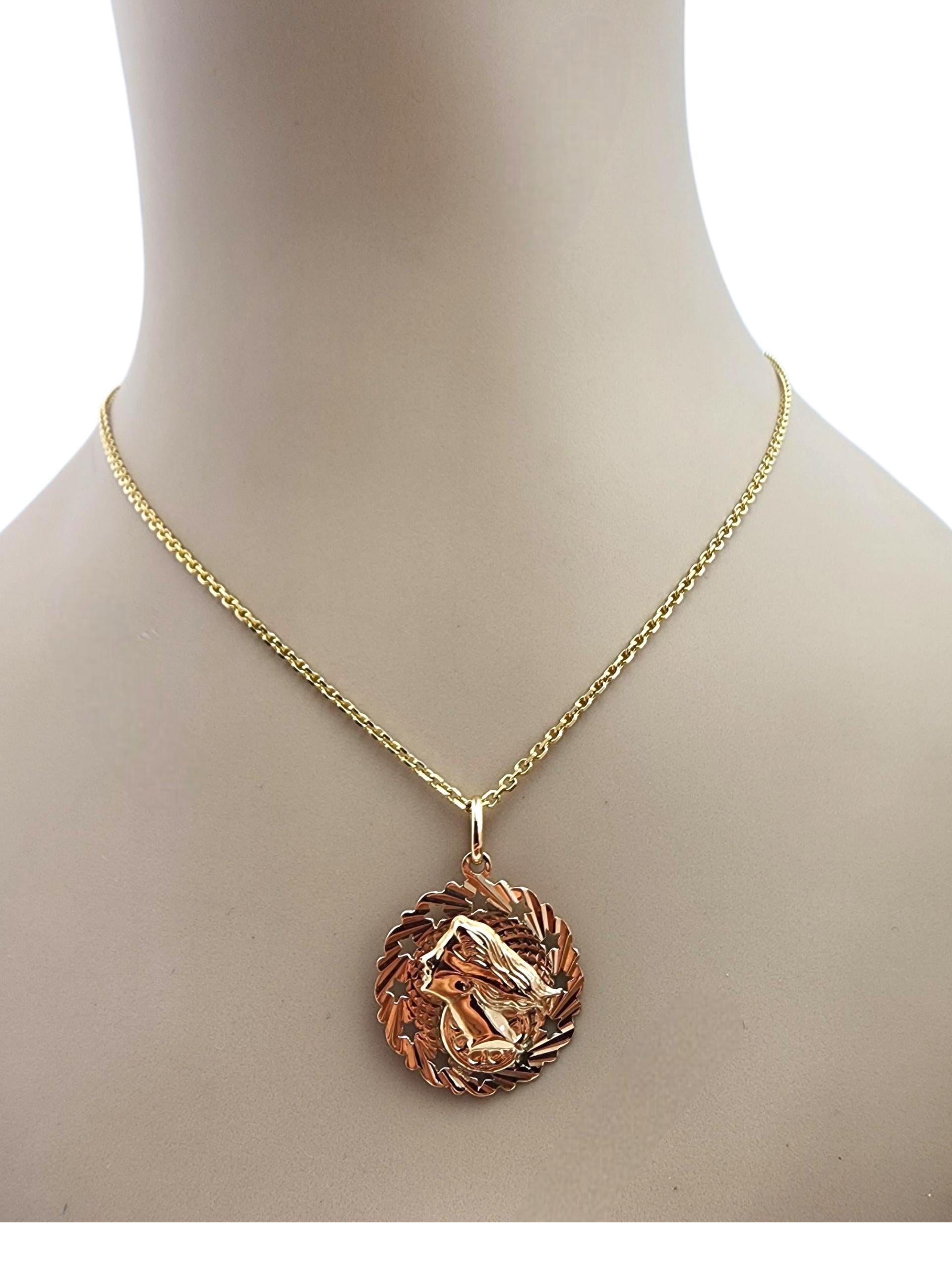 18K Yellow Gold Nefertiti Pendant #22417 For Sale 6