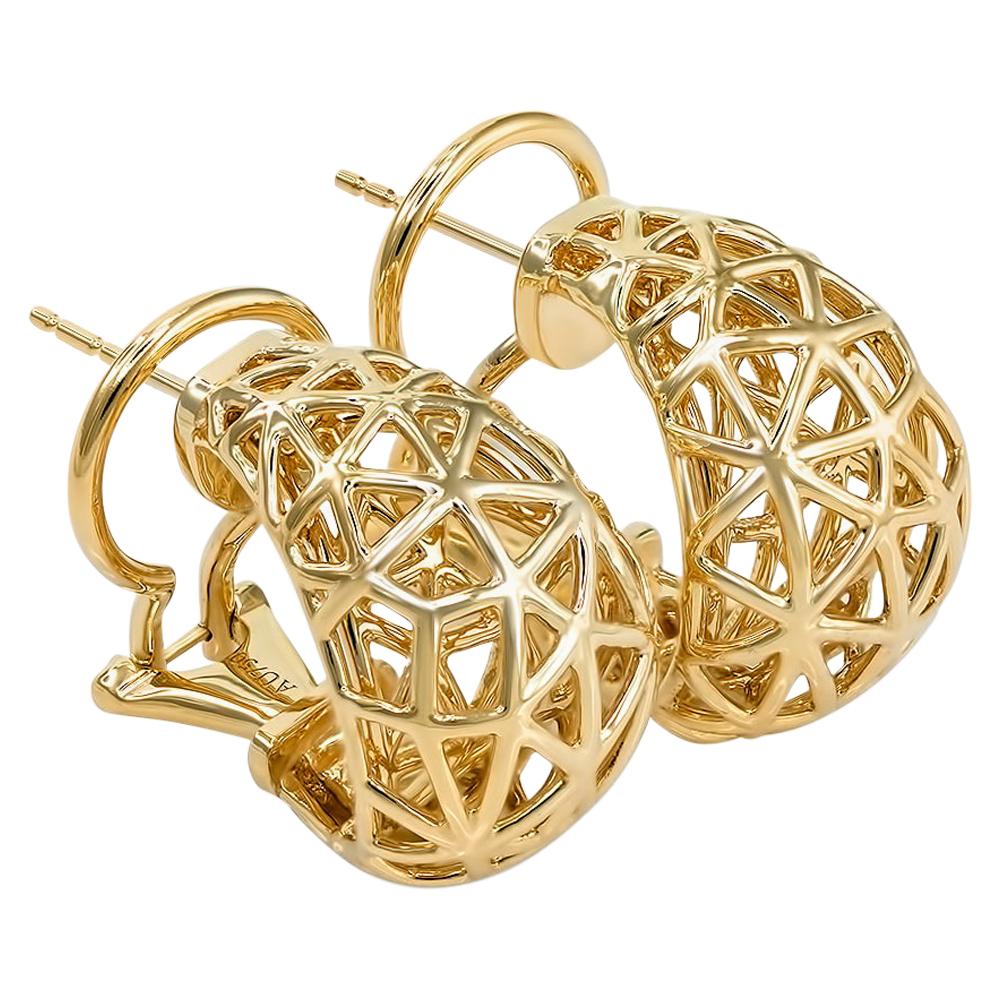 The nest earring is an interpretation of how interconnected we are. Gold wires are carefully linked and nested in another set of gold wires. It's made for everyday wear with an ear clip that's gentle on the ear with high polish finish
