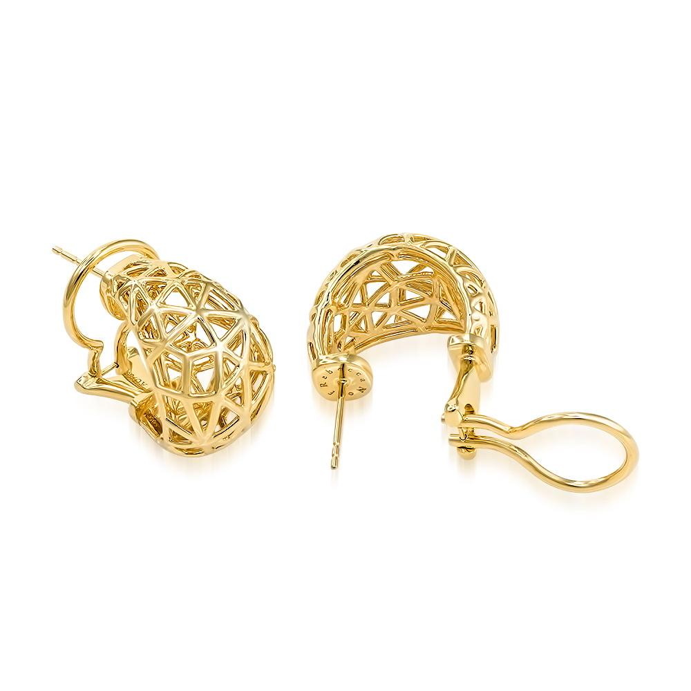 Contemporary 18k Yellow Gold Nest Earrings For Sale