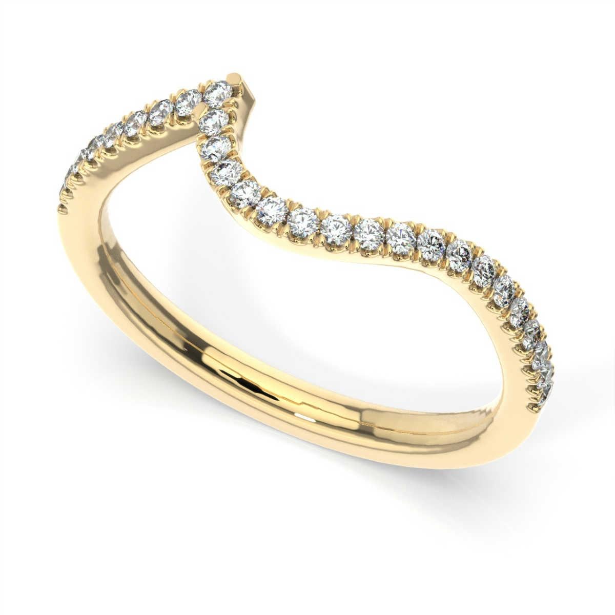 Anillo de Diamantes Noga de Oro Amarillo de 18 Quilates '1/5 Quilate Corte redondo en venta