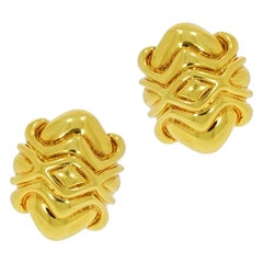 Vintage 18 Karat Yellow Gold Non Pierced Clip Earrings