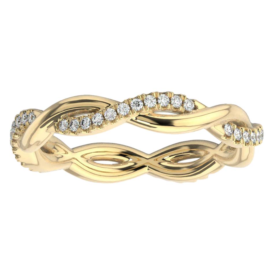 18K Yellow Gold Norma Petite Interwine Eternity Diamond Ring For Sale