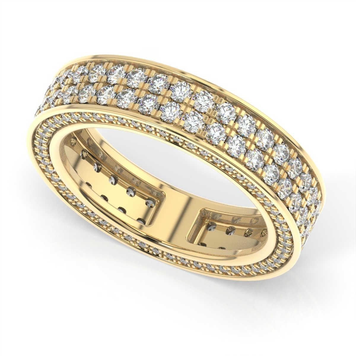 Round Cut 18K Yellow Gold Olivia Eternity Diamond Ring '2 Ct. Tw' For Sale