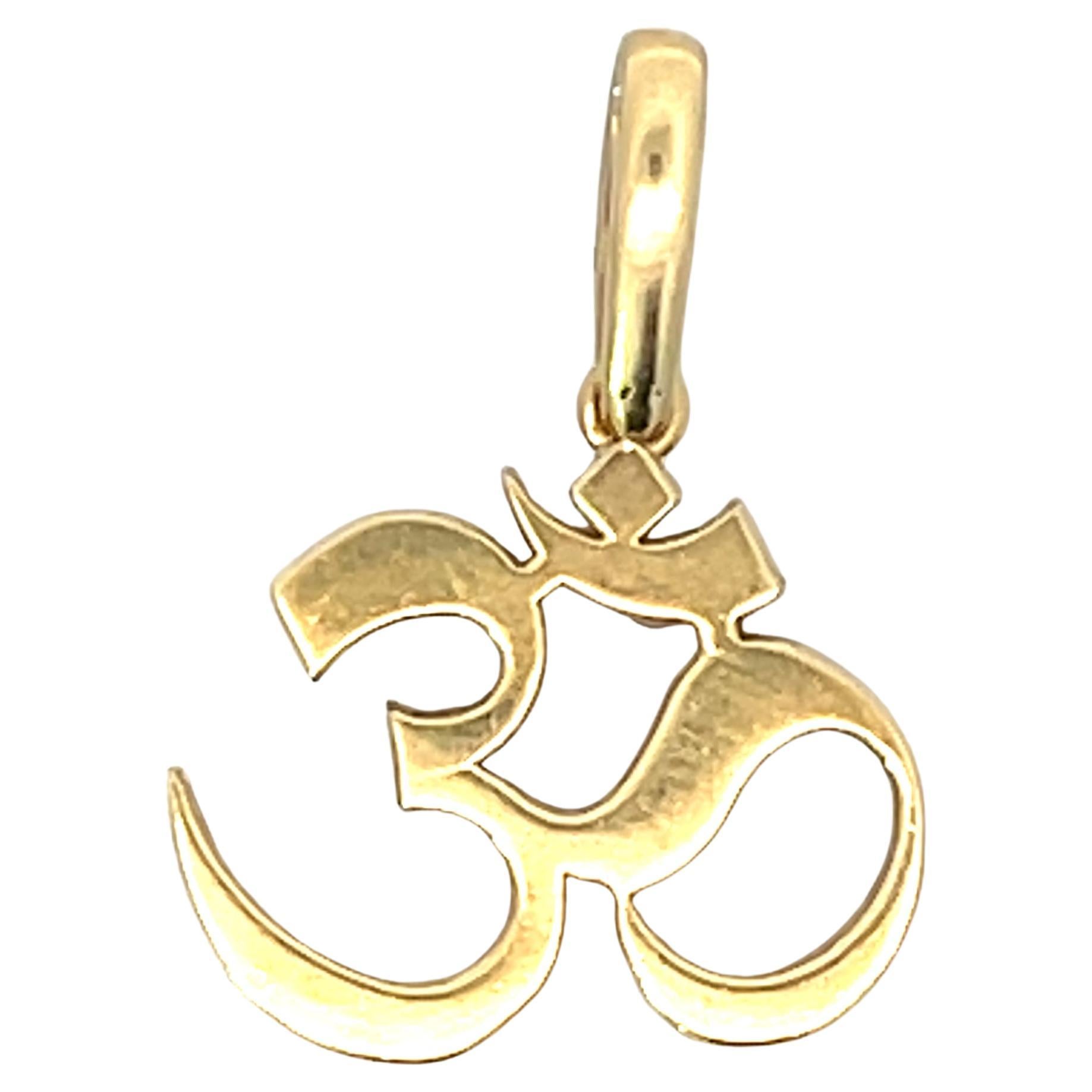 18k Yellow Gold Om Shanti Pendant