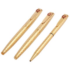 18K Yellow Gold Oman Khanjar Three Pen Set by Royama