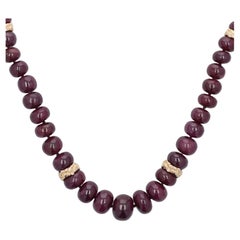 18K Yellow Gold One of a Kind Ruby Necklace by Stephen Dweck