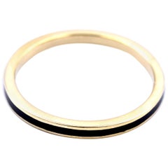 18 Karat Yellow Gold Onyx Inlay Band
