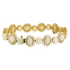 18k Gelbgold Opal und Diamant Armband, 5.00ct, 20.5cm lang