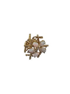 18K Yellow Gold Opal and Diamond Ring Size 5.5 #23551