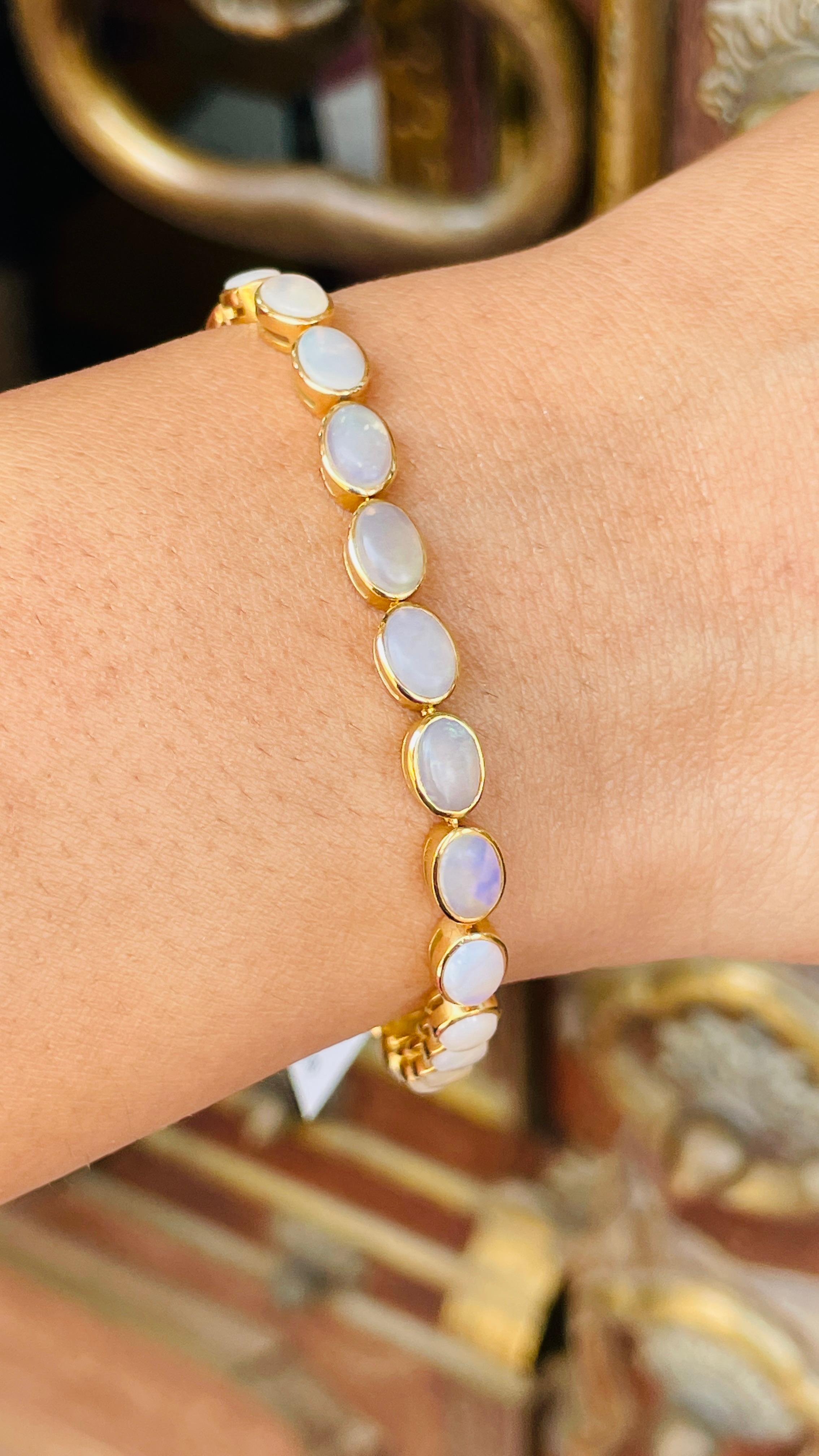 yellow gold opal bracelet