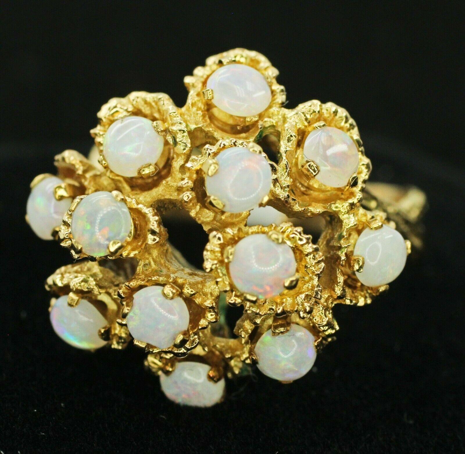 opal cluster rings
