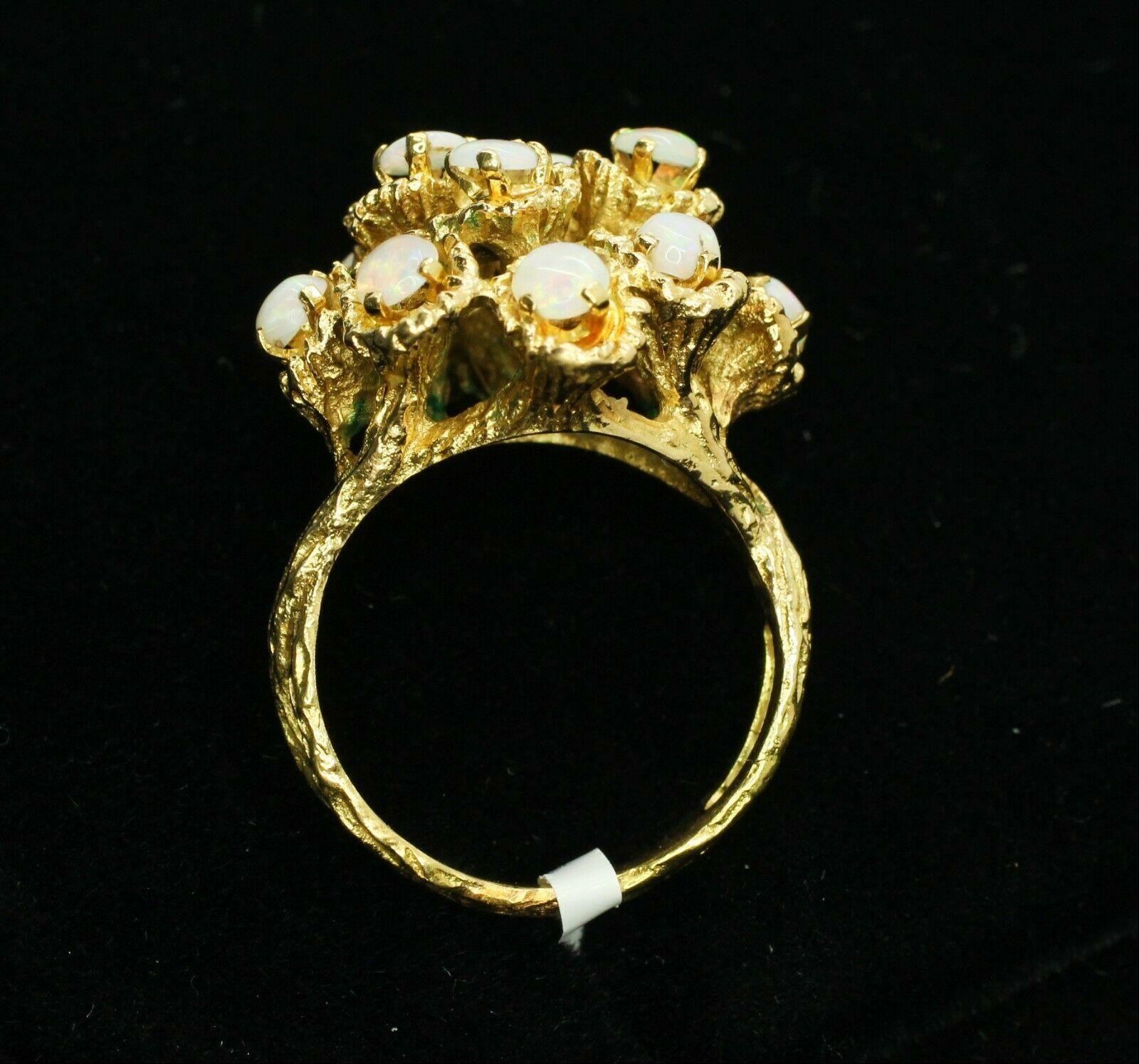 opal cluster ring gold