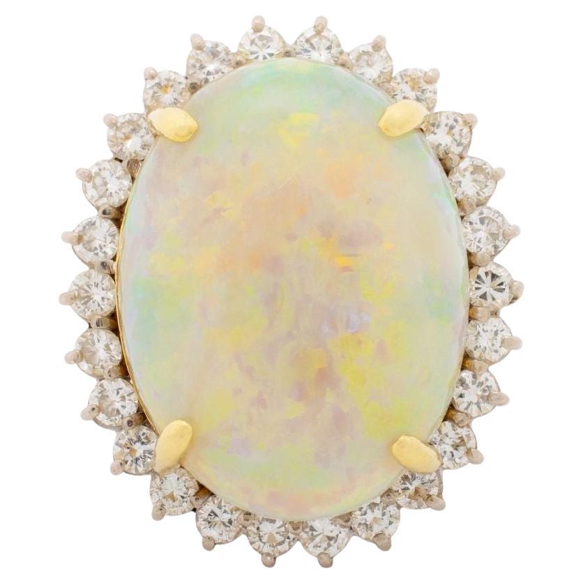 Bague en or jaune 18K Opale Diamant