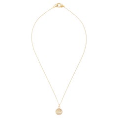 18k Yellow Gold Orb Necklace with Diamond-Encrusted Clasp