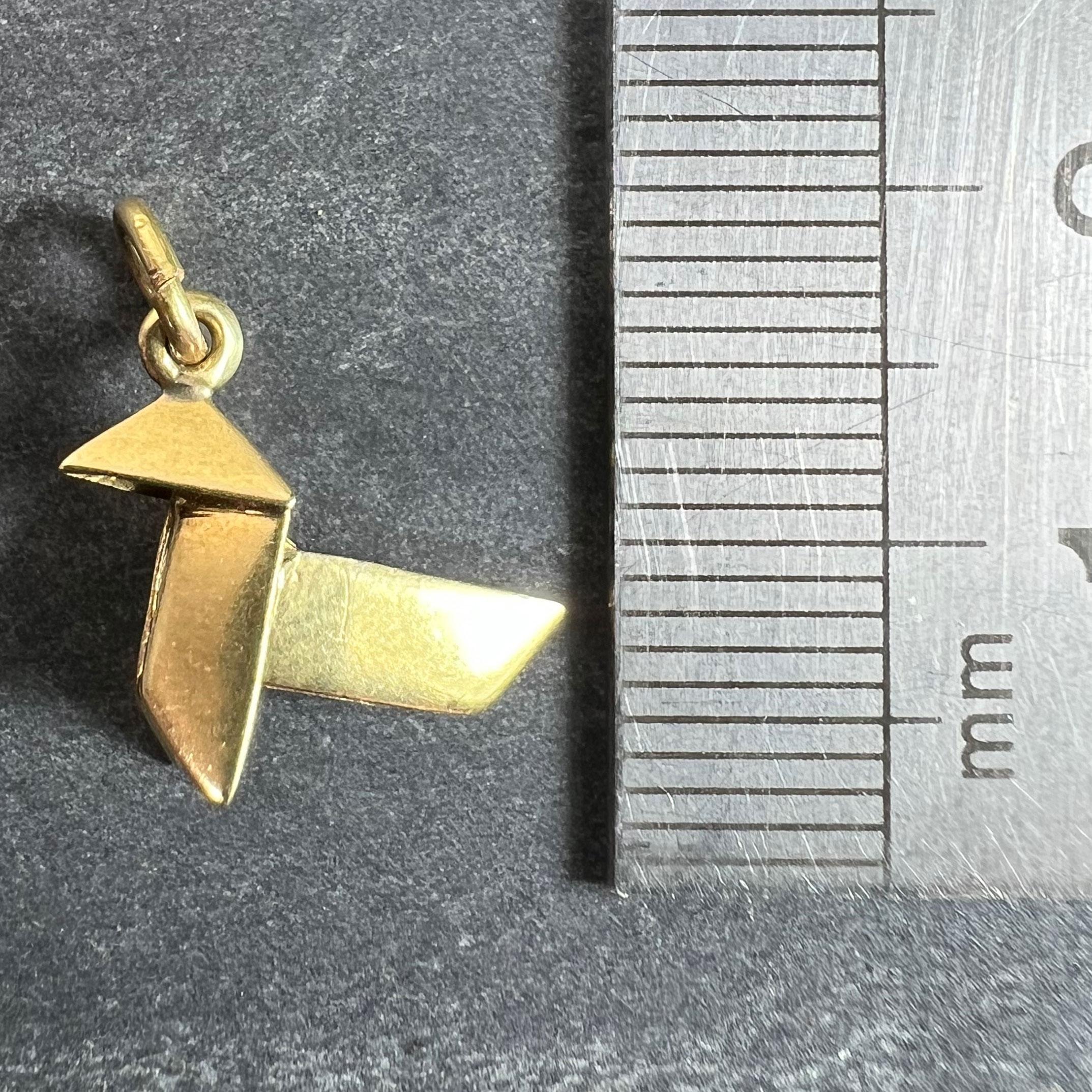 Pendentif breloque Origami en or jaune 18 carats en vente 6