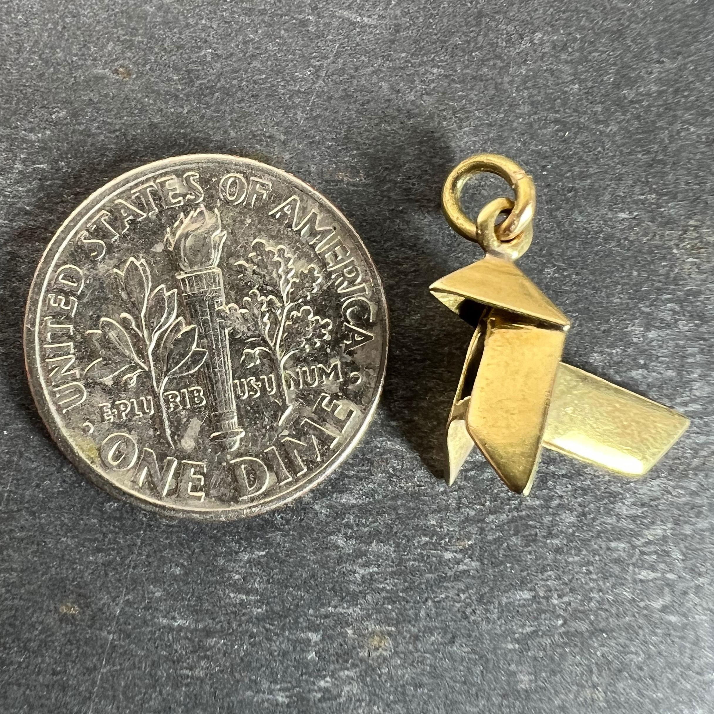 Pendentif breloque Origami en or jaune 18 carats en vente 7