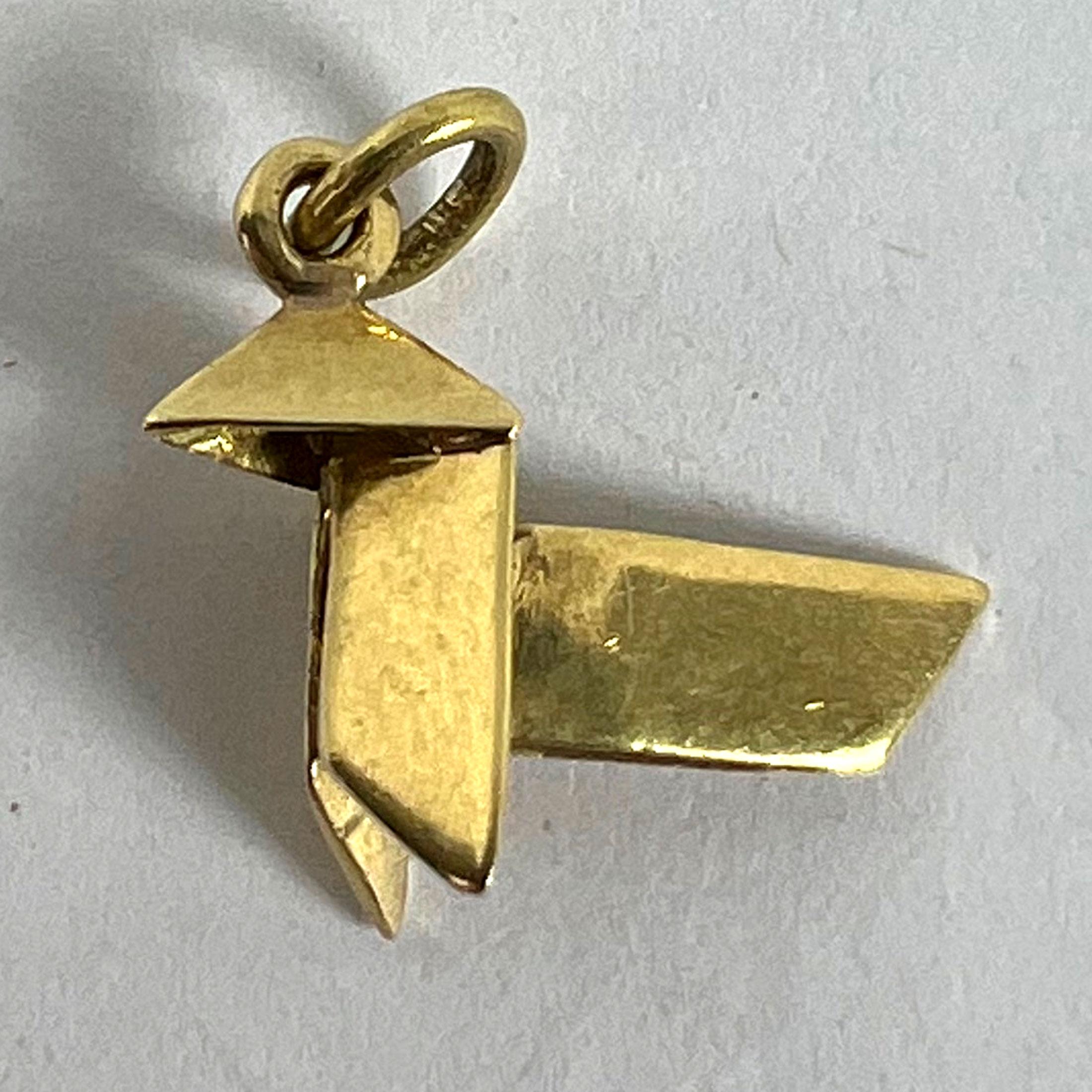 Pendentif breloque Origami en or jaune 18 carats en vente 8