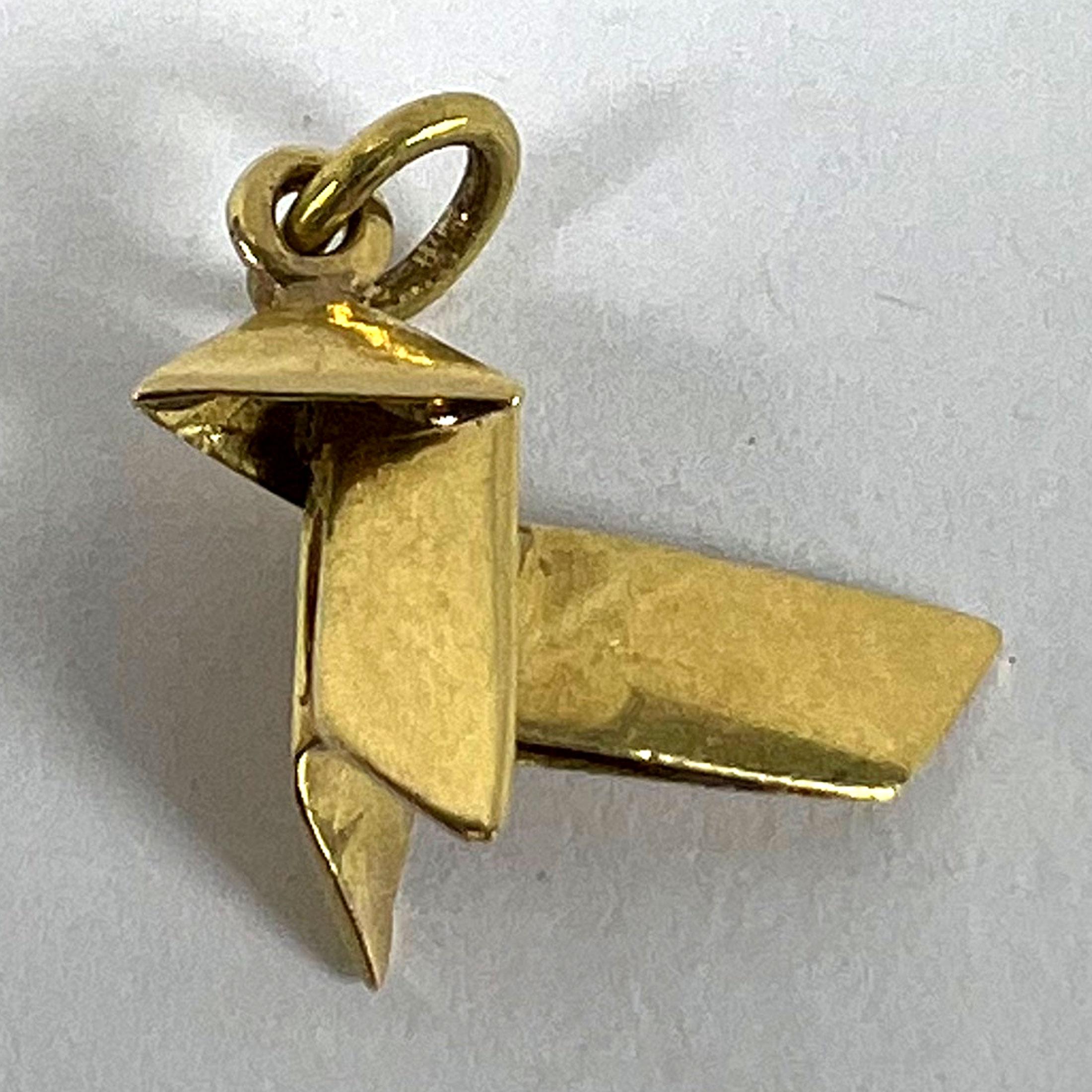 Pendentif breloque Origami en or jaune 18 carats en vente 9