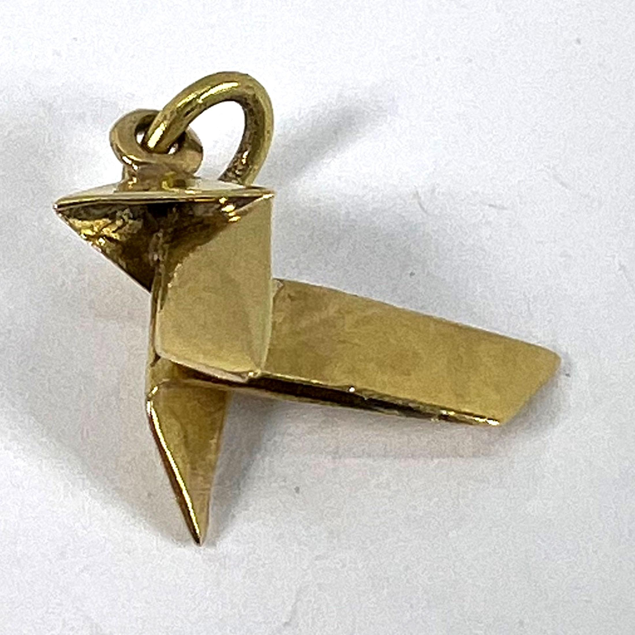 Pendentif breloque Origami en or jaune 18 carats en vente 10