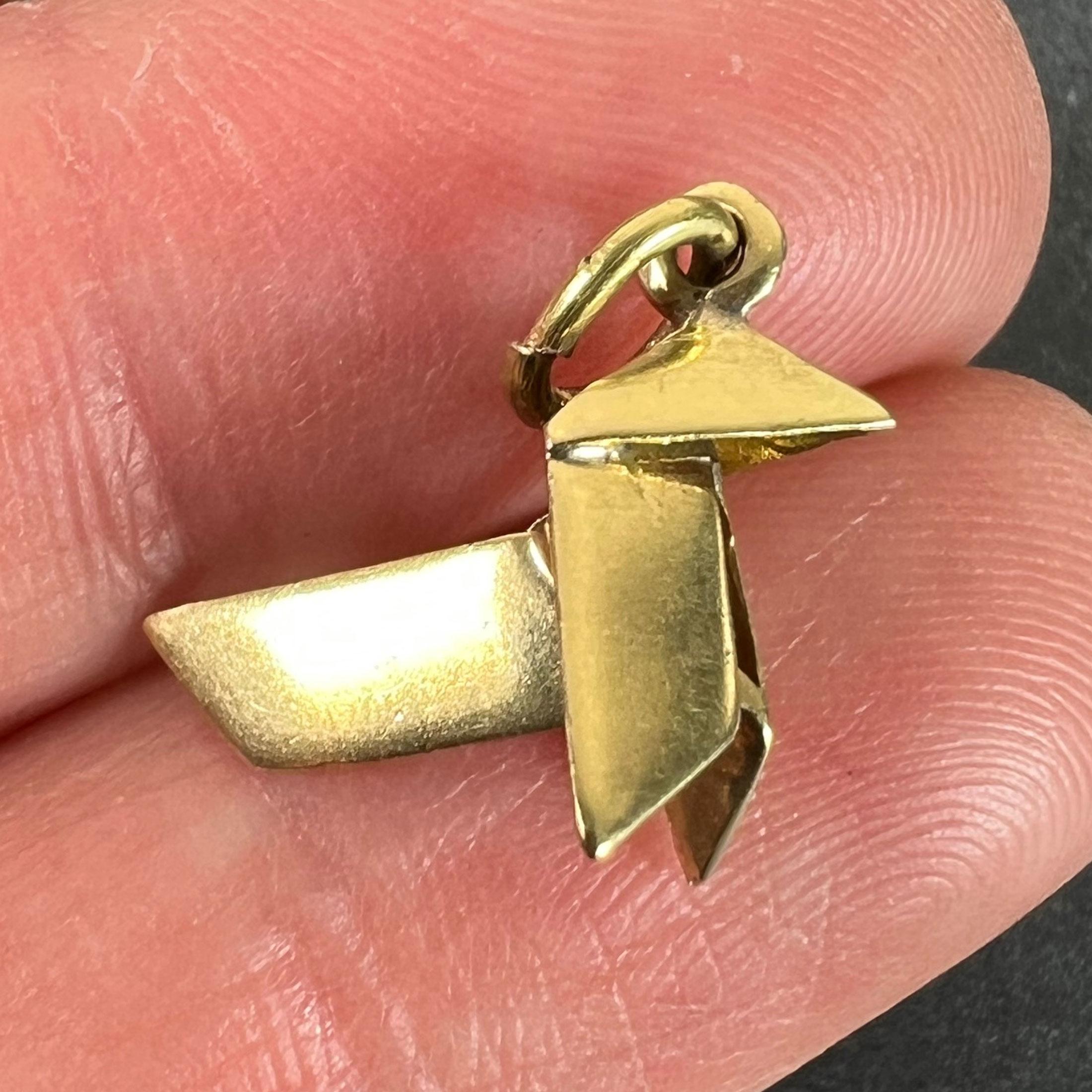 Pendentif breloque Origami en or jaune 18 carats en vente 2