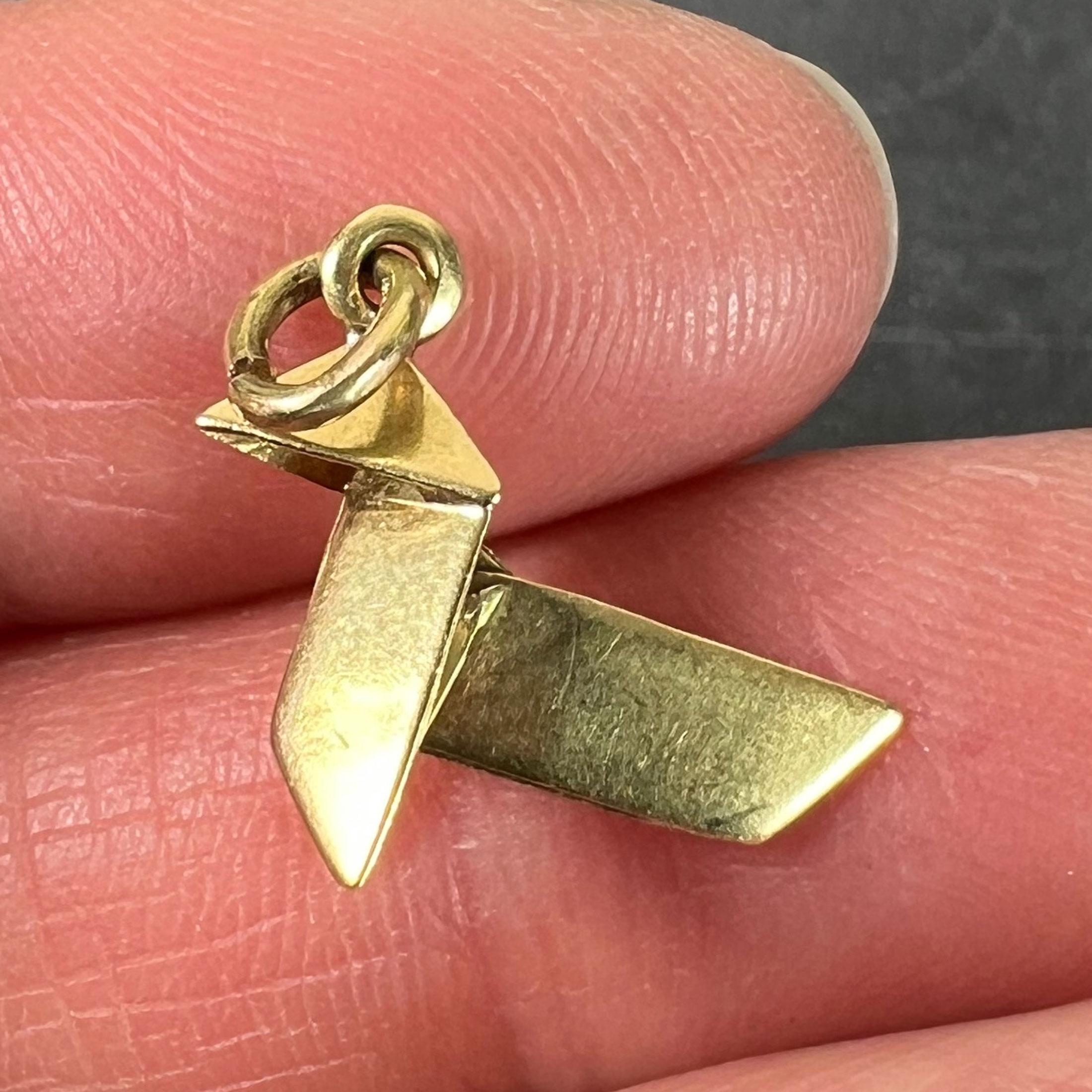 Pendentif breloque Origami en or jaune 18 carats en vente 4