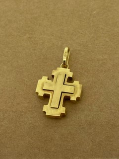 18K Yellow Gold Orthodox Cross / Crucifix Pendant, Europe c1970's.