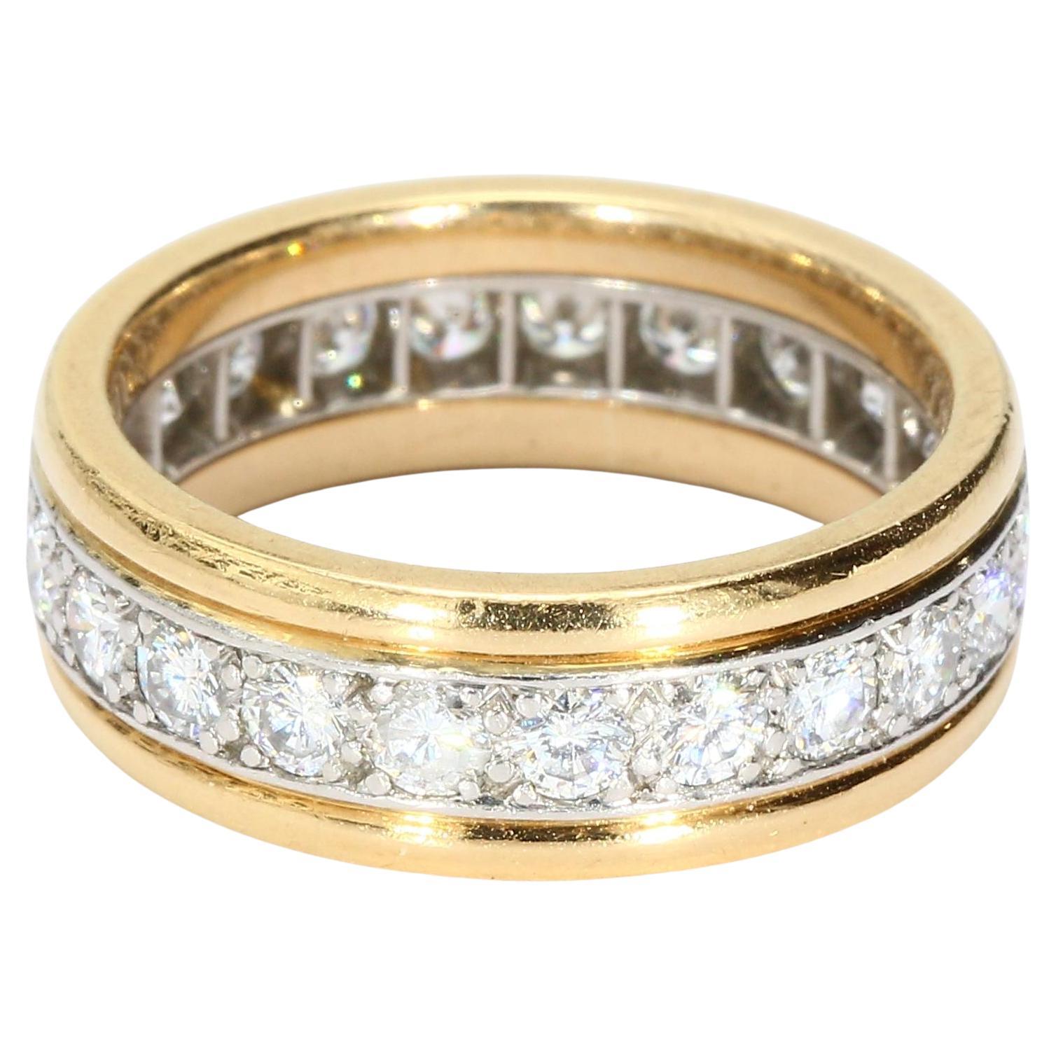 18k Yellow Gold "Oscar Heyman" Ring with Brilliant Cut Diamonds Size 6 in vendita