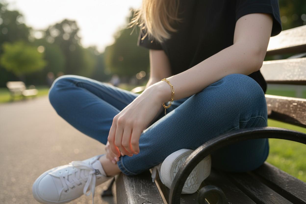 Bracelet à maillons ovales en or jaune 18K Bon état - En vente à New York, NY