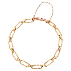 18 Karat Gelbgold Oval Perlen Gliederarmband
