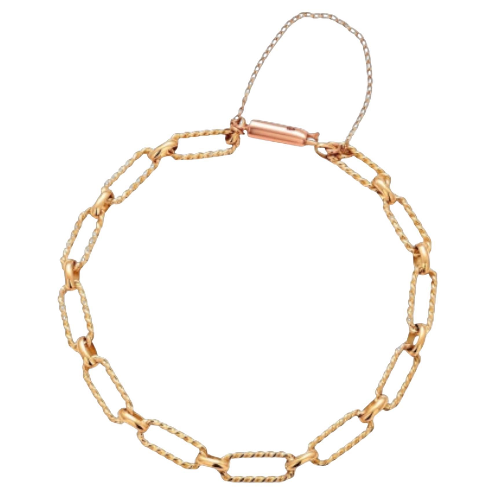 Bracelet à maillons ovales en or jaune 18K en vente