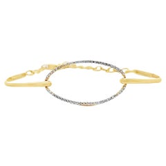 18K Yellow Gold Oval Diamond Bangle