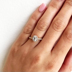 18k Yellow Gold Oval Halo Engagement Ring with Forevermark Diamond Center