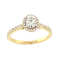 18k Yellow Gold Oval Halo Engagement Ring with Forevermark Diamond Center