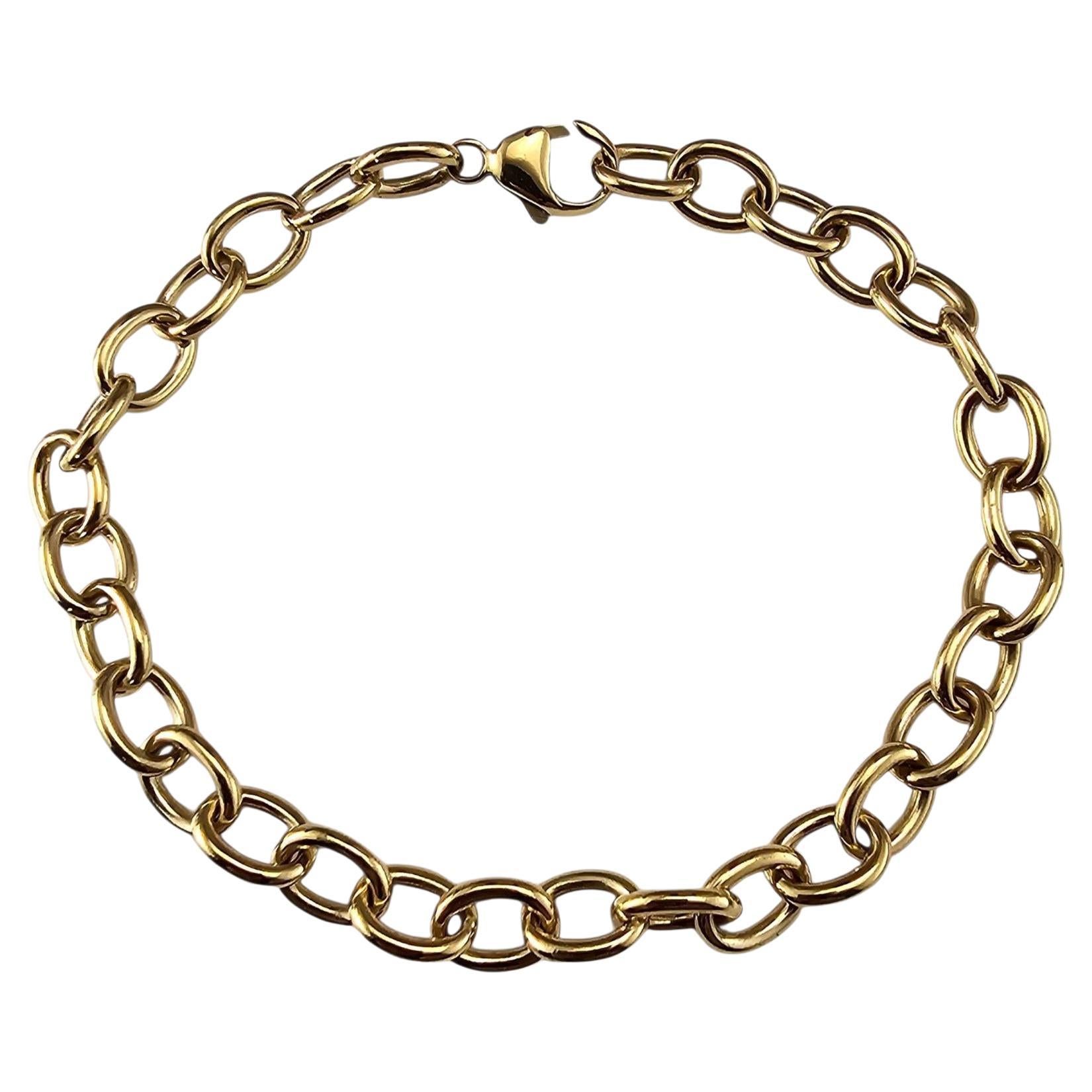 Bracelet à maillons ovales en or jaune 18K #23794 en vente