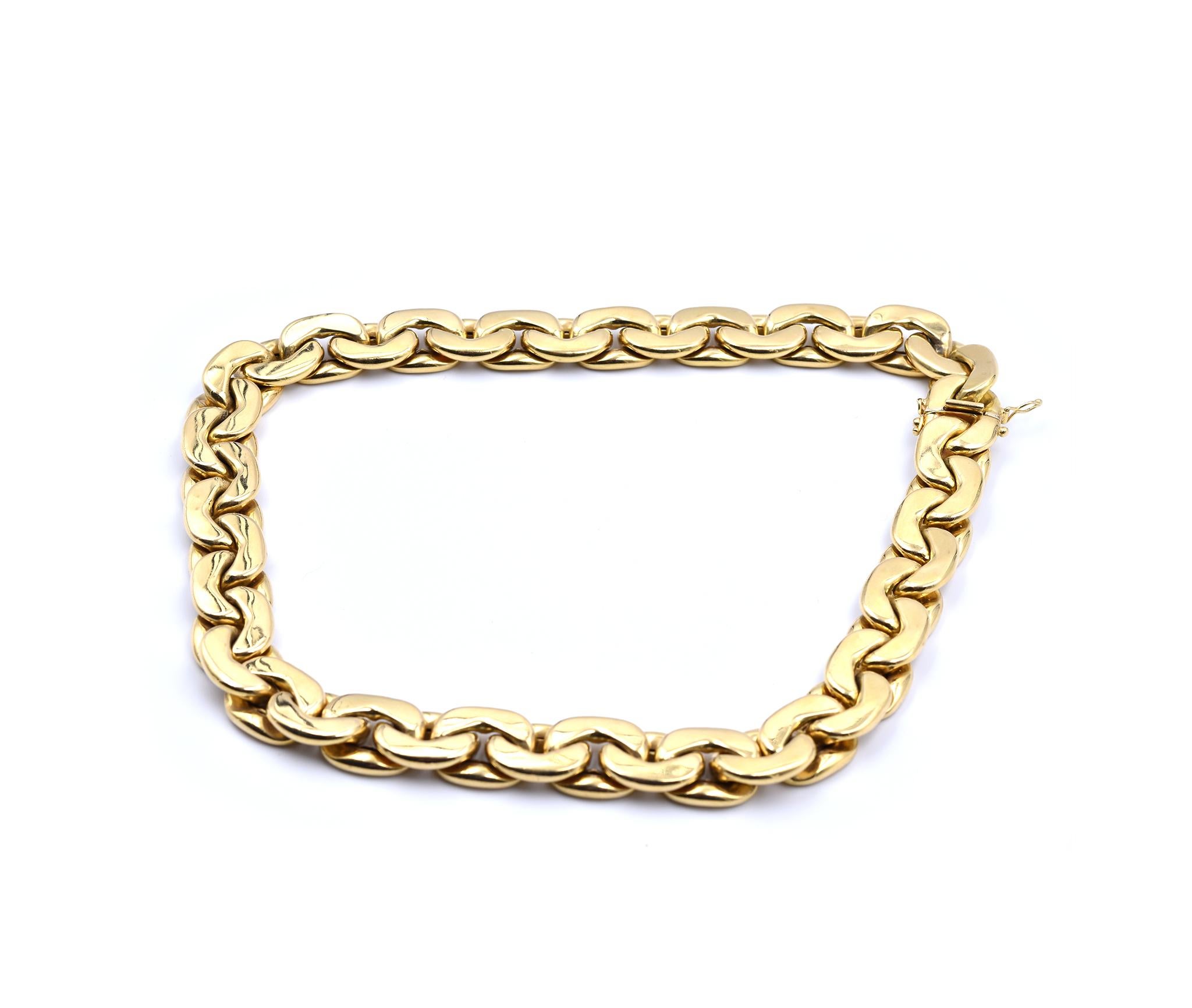 18 Karat Yellow Gold Oval Link Chain Necklace In Excellent Condition In Scottsdale, AZ