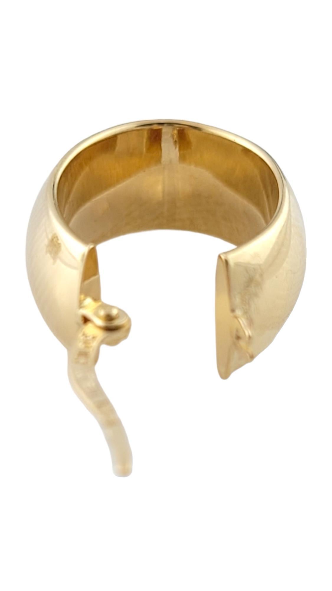 Women's 18K Yellow Gold Oval Wide Hoop Earrings #15919