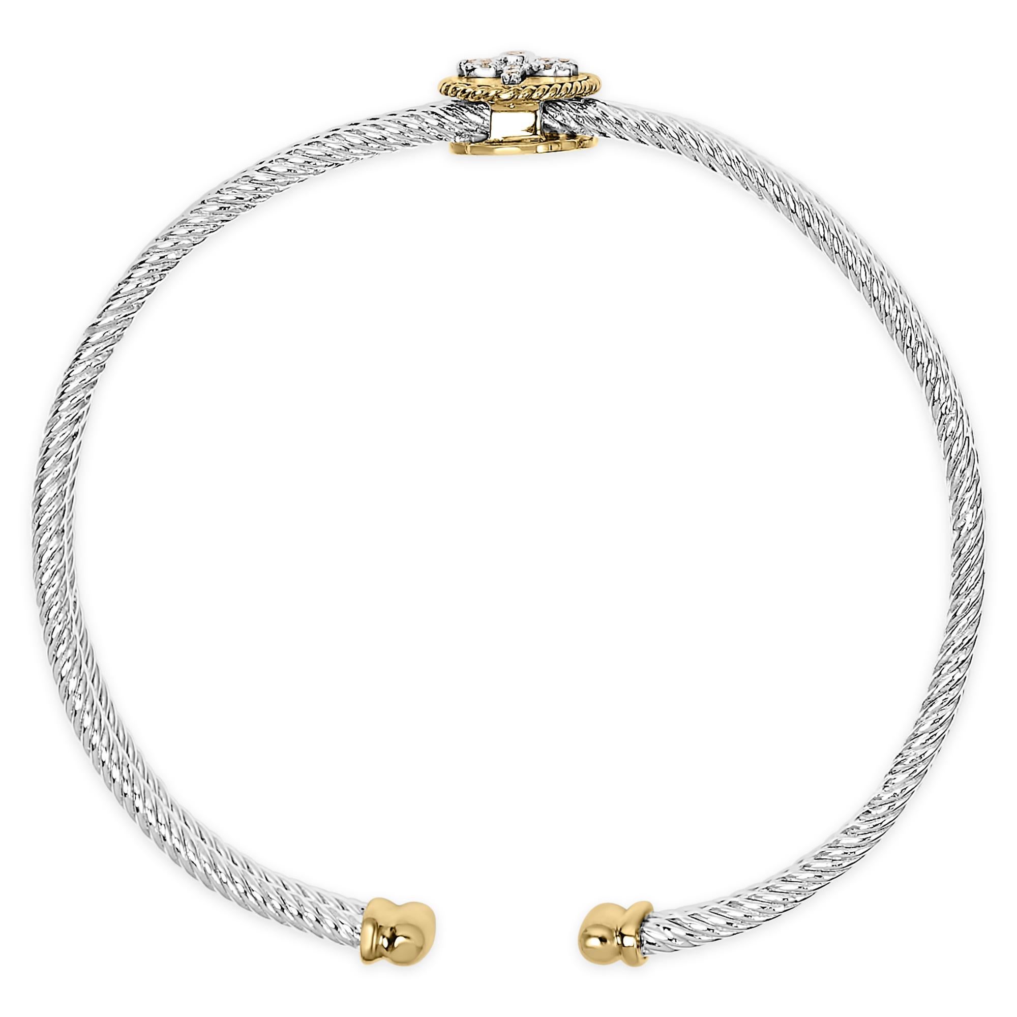 Pulsera Medallón Libélula de Oro Amarillo de 18 K sobre Plata con Detalles de Diamantes Moderno en venta