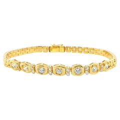 18K Yellow Gold Panther Style Diamond Bracelet