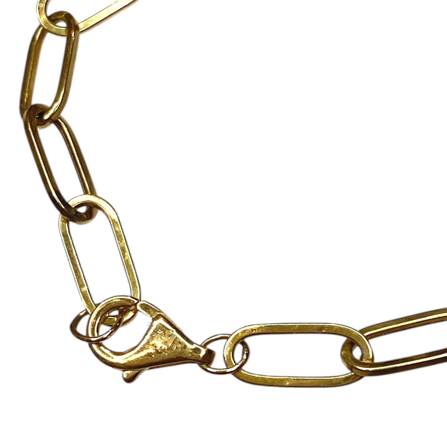 Contemporain Bracelet chaîne Paperclip en or jaune 18 carats